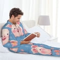 thumbnail image 6 of Naloa Cute Pig Flowers Men’s Pajamas Set - Long Sleeve Button Down Sleep Shirt and Pajama Bottoms Sleepwear Set-X-Large, 6 of 7