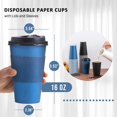 thumbnail image 3 of Vasos de café desechables SIUQ de 16 oz (paquete de 100) con tapas y fundas, 3 of 9