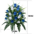 thumbnail image 5 of Sets Artificial Cemetery Flowers,Outdoor Grave Decorations Roses,Beautiful Arrangements Bouquet with Cemetery Vase,Lasting and Non-Bleed Colors (Light Pink), 5 of 5