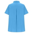 thumbnail image 6 of NAFUU Females Blouse Casual Short Sleeve Button Down Classic Solid Color Lapel Stylish Blouses For Women, 6 of 7