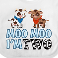 thumbnail image 4 of Inktastic Moo Moo I'm 2 with Cute Holstein Cows Boys or Girls Baby Bib, 4 of 4