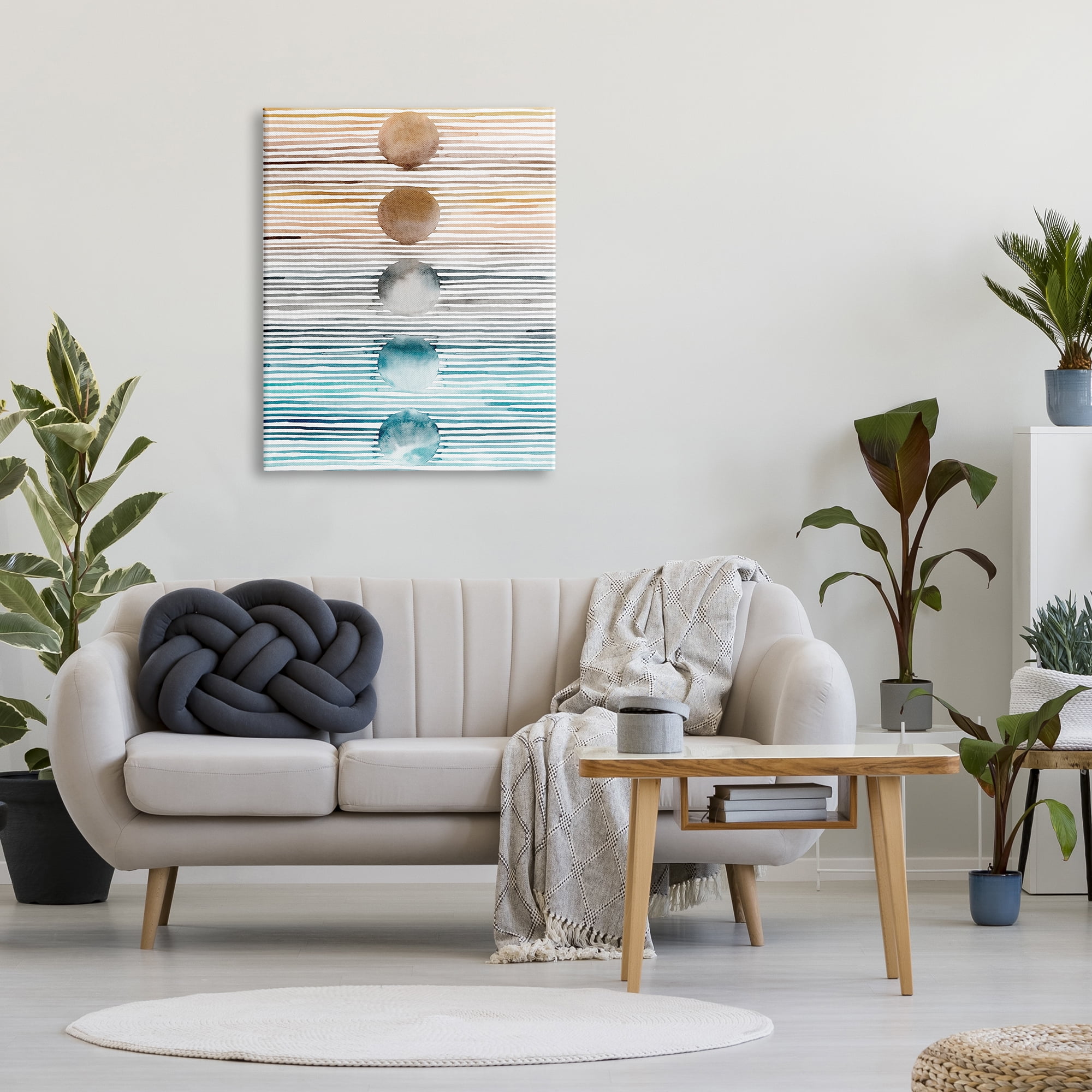 Stupell Industries Gradient Stripes Geometric Pattern Abstract Painting Gallery Wrapped Canvas Print Wall Art, 30 x 40