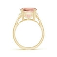 thumbnail image 2 of ANGARA Natural Cushion 5.7 ct Morganite Crossover Ring with Diamond Accents in 14K Yellow Gold for Women | Birthday, Anniversary, Jewelry Gift for Women | Natural Morganite Ring, 2 of 11