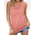 thumbnail image 2 of Camiseta sin mangas lisa sin mangas con cuello en V suelto de verano para mujer Pompotops  qwe24720, 2 of 9