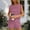 Pink, variant on RYDCOT Women 2 Piece Outfits Workout Sets Summer Matching Lounge Set Pleated Crew Neck Tunic Tops and Biker Short Sets Yellow