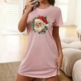 thumbnail image 4 of Tnhcen Versatile Christmas Pajamas Plus Size Cute Print Short Sleeve Loungewear Round Neck Soft Polyester Spandex S-2XL for Sleeping/Relaxing, 4 of 5