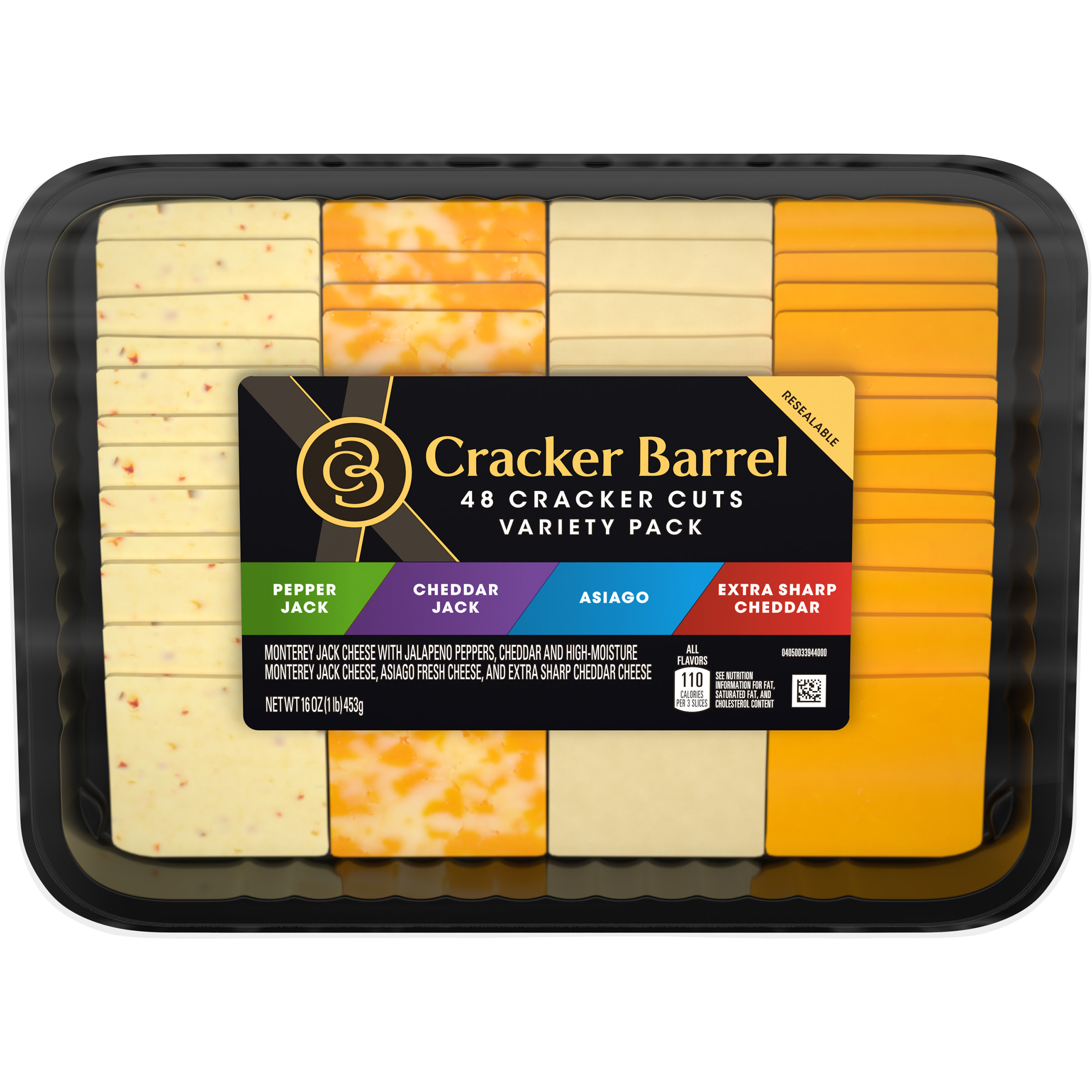 Cracker Barrel Cracker Cuts Pepper Jack, Cheddar Jack, Asiago &amp; Extra ...