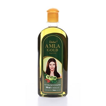 Dabur Hair Oil- Amla Gold, Serum, Almond and Henna - 300 ml - Natural Treatment for Women - Hair Fall Prevention, Scalp Nourishment and Strong