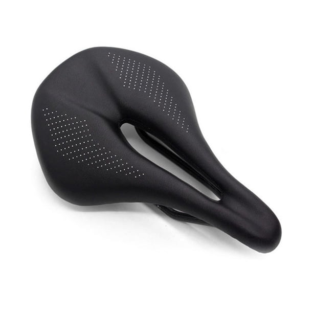 Asiento de bicicleta de fibra de carbono, sillín cómodo para bicicleta de montaña y carretera, cojín con diseño hueco, absorción de impactos con relleno de EVA para hombres y mujeres.