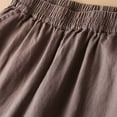 thumbnail image 4 of Tuphregyow Culottes for Women Wide Leg Gaucho Pants Capris for Women High Waist Palazzo for The Beach Or The Whole Summer Cotton Linen Plus Size Pants Coffee M, 4 of 7