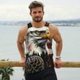 thumbnail image 6 of KLL Retro American Eagle A Print Men's Muscle Gym Workout Stringer Tank Tops Bodybuilding Fitness T-Shirts Tank Tops Men-Large, 6 of 7