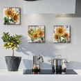 thumbnail image 2 of Sunflower Canvas Wall Art Bathroom Decor Rustic Sunflower Pictures for Kitchen Vintage Yellow Sun Flowers Painting Bedroom Office Apartment Home Decorations Modern Country Floral Artworks 16x16" 4 Pcs, 2 of 6