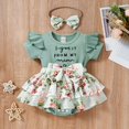thumbnail image 2 of MAMOWEAR Infant Baby Girl Clothes Summer Ruffle Sleeve One Piece Bodysuit Romper with Headband Casual Outfits, 2 of 8
