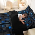 thumbnail image 4 of Erosebridal Boys Girls Geometric Personalized Initial J Bedding Comforter Set 7-Piece,Black Blue Futuristic Cubes King Bedding Sets For Kids Teens,Black Reversible, 4 of 6