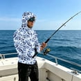 thumbnail image 4 of Havenx Upf 50+ Sun Protection Hooded Jacket for Men Camo Long Sleeve Full Zip Coat Thumbhole Hooded Rash Guard Jackets Hiking Running Fishing Athletic Workout Blouse,Dark Blue 2XL, 4 of 7
