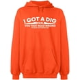 thumbnail image 2 of OXI Hoodie Sweatshirt - I Got Dig Bick, Basic Casual Hoodie for Men's and Women Fleece Hoodie Long Sleeve - Orange Medium, 2 of 3