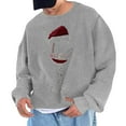 thumbnail image 2 of UVEASISHA Fun Christmas Gifts for Men Crewneck Sweatshirts Novelty Wine Glass Printed Long Sleeve Pullover 2025 Fashion Xmas Oversized Sweatshirt Top Christmas Sales Today Gray M, 2 of 5