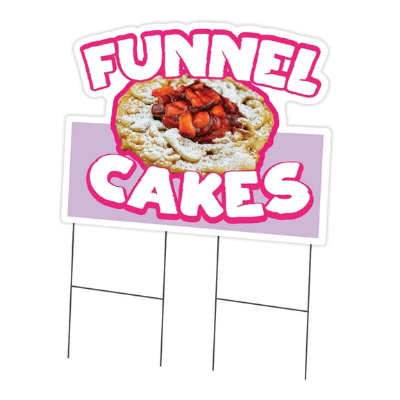 Funnel Cakes 2 24" x 36" Yard Sign & Stake | Advertise Your Business | Stake Included Double Sided Image | Made in The USA