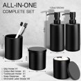thumbnail image 2 of Bathroom Accessories Set 5 Pcs, Matte Black Bathroom Accessory Set, Glass Soap Dispenser And Toothbrush Holder Set, Qtip Holder And Cotton Ball Holder, 2 of 5
