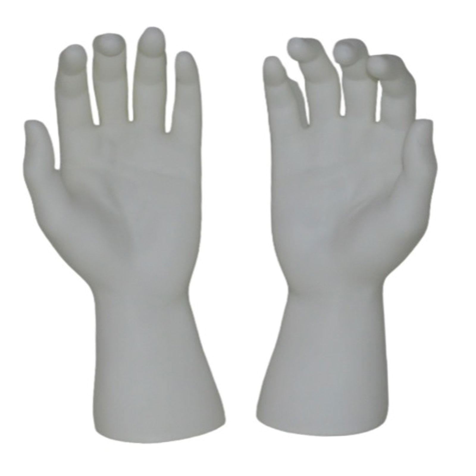 Dualoai Male Hand Models Decorative Easy to Clean Maintain PVC Human Hand Mannequins White