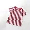 thumbnail image 2 of Npasoilc Summer Tops for Teenage Short Sleeve Round Neck Pullover Shirts Soft Breathable Blouse Tops Striped Printed Casual Loose Sports T-Shirts, 2 of 5