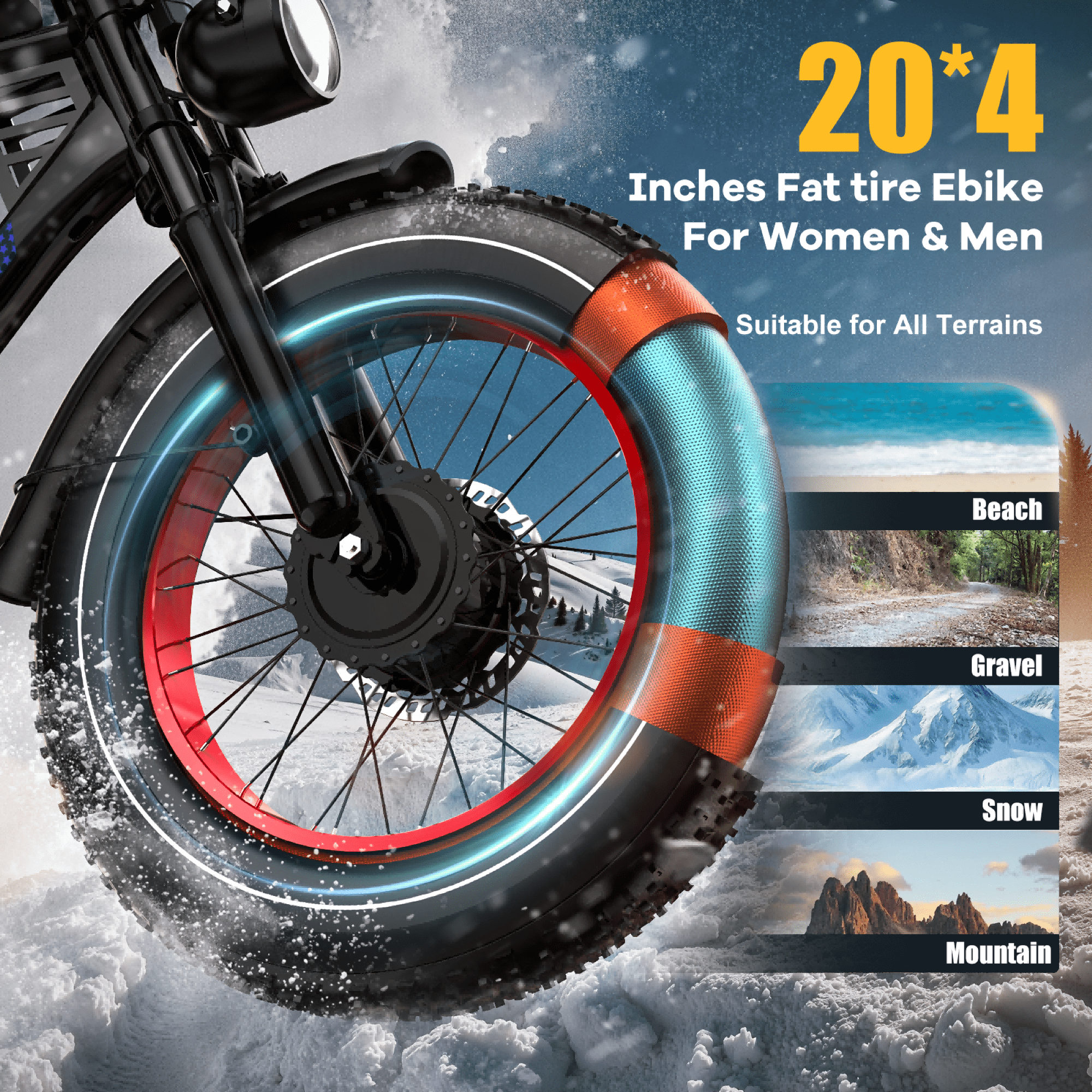 ENFFE EAES-2D Ultra,Electric Fat Tire Bike for Adults,3000W Peak Dual Motor Electric Bicycle,Max 32MPH 20"x4.0 Off-Road Mountain Ebike,48V 45AH Battery, 200Miles PAS Range,With NFC,UL2849