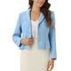 thumbnail image 1 of Blazers de tweed INSPIRE CHIC para mujeres con cuello de solapa, abertura frontal y mangas largas XL Azul, 1 of 5