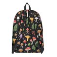 thumbnail image 3 of Mushroom and Fern Black Pattern Backpack for School, Cute School Bag with Adjustable Shoulder Straps and Padded Back, 15.7"x11.8"x5.5", 3 of 5
