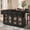 Black, variant on Hakunofo Kitchen Island with Storage, Walnut Brown Particle Board+MDF, 65.16 x 29.53 x 37.01 in, kitchen island table storage cabinet dining room organizer workstation, for Home Apartment
