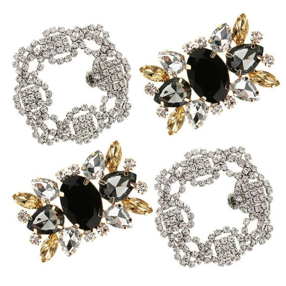 4x Crystal Shoe Clips Removable Wedding Shoe Buckle Clip Shoe Charms Accessories