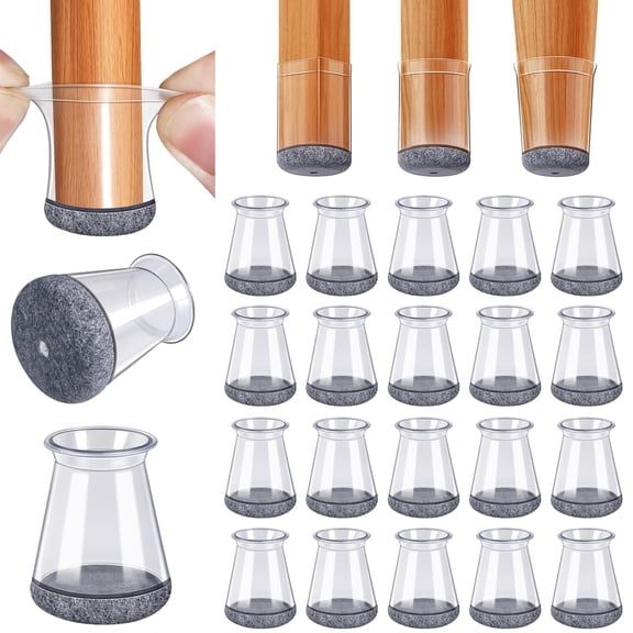 Chair Leg Floor Protectors Chair Leg Protectors for Hardwood Floors Silicone Pads Covers to Protect Floors Clear-20 Pcs Universal (Applicable diameter 13-23mm)