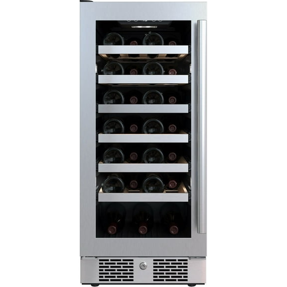 Avallon Awc152szlh 15" Wide 27 Bottle Capacity Single Zone Wine Cooler - Stainless Steel