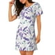 thumbnail image 2 of Easygdp Lavender Flowers Camisón de manga corta para mujer, informal, estampado, 2 of 6