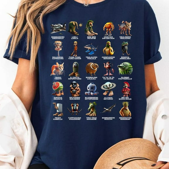 Italian Brainrot Kids T-Shirt, Men's And Women's Graphic Tee 100% Cotton by TBun, Full Sizes S-5XL