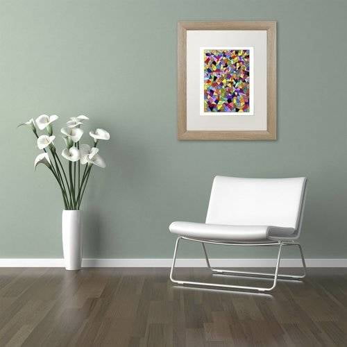 Trademark Fine Art "Shards Colored" Canvas Art by Kathy G. Ahrens, White Matte, Birch Frame