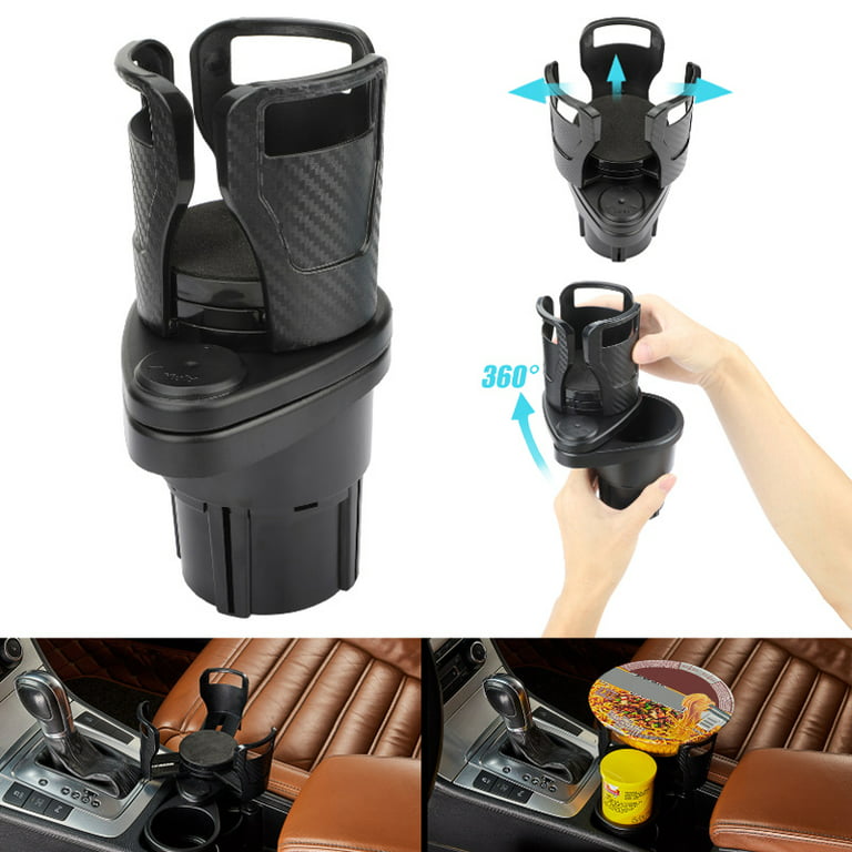 Car Cup Holder Expander, 2 in 1 Multifunctional Auto Drinks Holder, Double  Cup Holder Extender Adapter Organizer with 360° Rotating Adjustable Base to