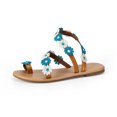 thumbnail image 4 of Summer Plus-size Ethnic Style Flower Clip-toe Beach Flat Sandals Sandals for Women 2025 Blue 40, 4 of 8