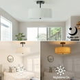 thumbnail image 4 of BESTOMINE Semi Flush Mount Ceiling Light,12.5 inch Ceiling Light Fixture,Black Flush Mount Light Fixture with Pleated Fabric Drum Shade,Light Fixtures Ceiling Mount for Bedroom,Living Room,Hallway, 4 of 6