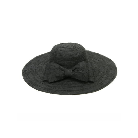 Chic Headwear Floppy Hat w/ Back Bow - Black