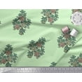 thumbnail image 2 of Soimoi Poly Georgette Fabric Leaves & Floral Block Printed Craft Fabric by The Yard 52 Inch Wide, 2 of 3