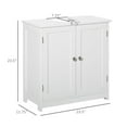 thumbnail image 3 of kleankin Pedestal Sink Cabinet White Bathroom Vanity Storage with U-Shape Cut-Out Adjustable Shelf, 3 of 13