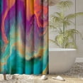 thumbnail image 5 of Abstract Rich and Colorful Fabric Shower Curtain | Main Colors: Orange, Purple, Blue, Yellow,Teal | Waterproof Shower Curtains WIith Hooks for Bathroom Decor｜ 72"x84" Inch, 5 of 6