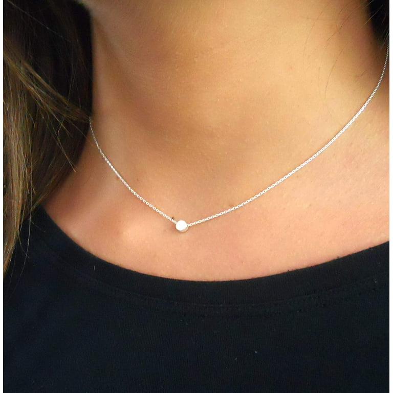 【COLOR iN ID】Silver 925 Thin Necklace Dainty Sterling Silver Necklace - Walmart.com