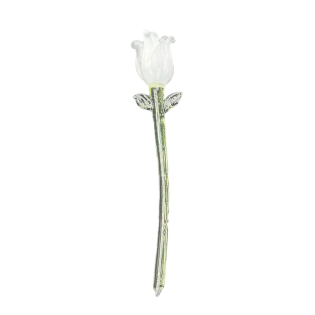 Decoración floral de vidrio hecha a mano con tallo, miniplantas florales sopladas a mano, figura decorativa para el hogar, sala de estar, oficina, mesa, florero.