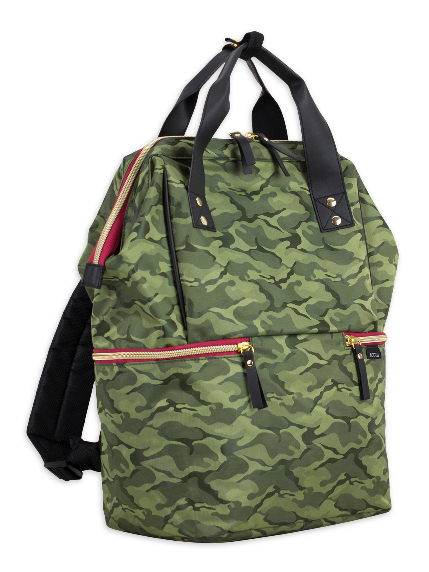 Bodhi Unisex Convertible Top Handle Backpack, Olive Camouflage