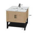 thumbnail image 4 of 32" Bathroom Vanity with White Ceramic Sink & Hot and Cold Faucet , Freestanding Bathroom Cabinet with 2 Storage Doors and Open iron Shelf for Bathroom, 4 of 6