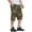 Green camouflage, variant on Men's 3/4 Long Capri Shorts Casual Elastic Waist Cotton Relaxed Fit Cargo Shorts Black
