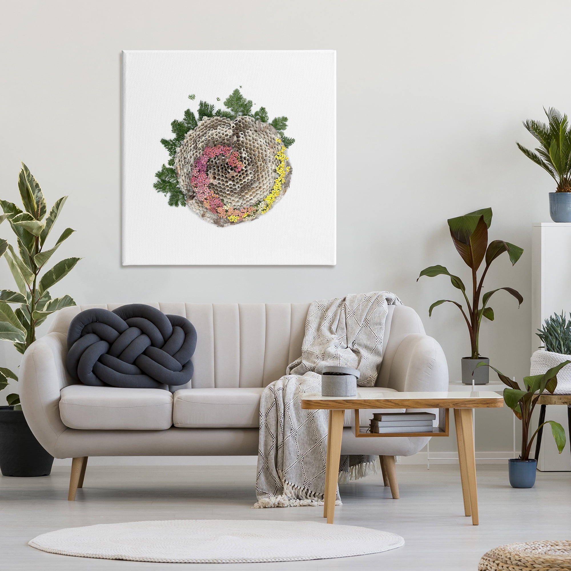 Stupell Industries Honeycomb with Botanicals Canvas Wall Art, design by Beth Adoette