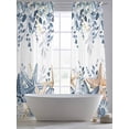 thumbnail image 5 of Blue Eucalyptus Coastal Sheer Curtains 96 Inch Length 2 Panels Set Window Treatments, Beach Starfish Shell Nautical Rod Pocket Semi Curtains for Living Room/Bedroom/Kitchen Décor, 104"W x 96"L, 5 of 7