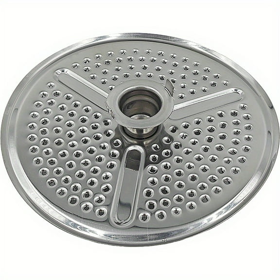 Kitchen Essential Stainless Steel Grater Disc, Round Design With Multiple Holes For Effortless Grating Slicing, Compatible With Most Manual And Electric Food Processors